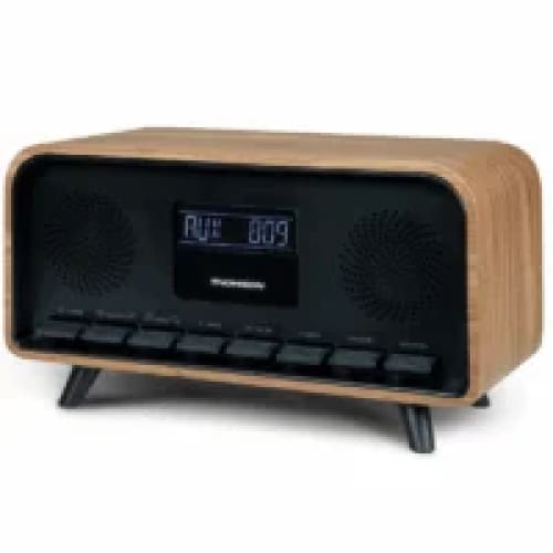 Enceinte Vintage avec réveil Thomson 30w Bois & Noir (RT850BT) Enceinte Vintage avec réveil Thomson 30w Bois & Noir (RT850BT)